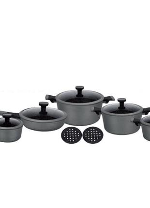Набор кухонной посуды 12 предметов edenberg eb-5641 набор кастрюль с мраморным антипригарным покрытием9 фото