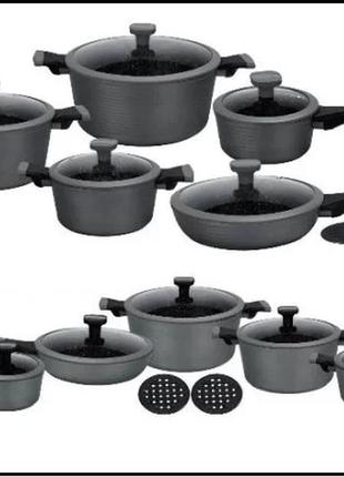Набор кухонной посуды 12 предметов edenberg eb-5641 набор кастрюль с мраморным антипригарным покрытием7 фото