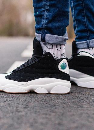 Мужские кроссовки  air jordan retro 13 black white