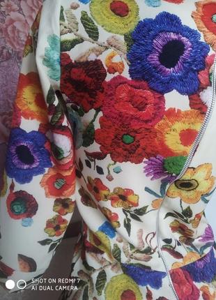 Сукня плаття р42-44 з квітами з вишивкою в українському стилі3 фото