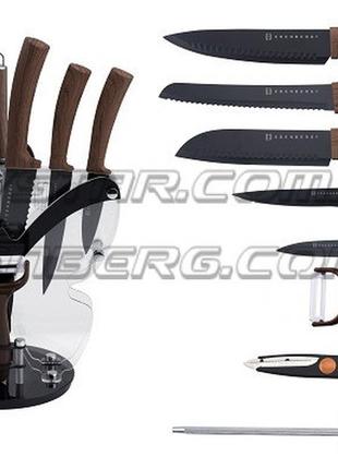 Набор кухонных ножей с подставкой 9 предметов edenberg eb-11062 набор ножей из нержавеющей стали на подставке5 фото