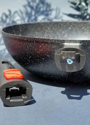 Сковорода wok с мраморным антипригарным покрытием 2.4л 28см edenberg eb-14112 сковорода вок со съемной ручкой2 фото