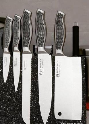 Набор кухонных ножей на магнитной подставке 9 предметов edenberg eb-3614 набор ножей из нержавеющей стали7 фото