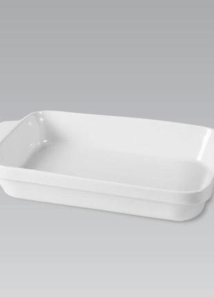 Порцелянова форма для запікання 35,5 см деко maestro mr-11442-43 прямокутний лист блюдо білий