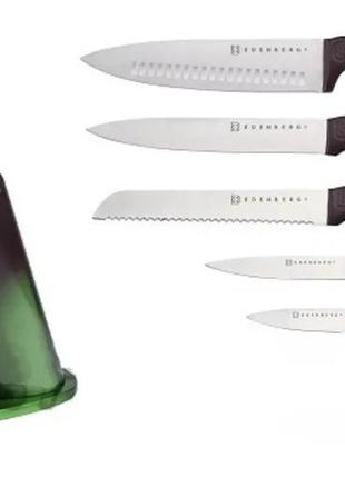 Набор кухонных ножей с подставкой 6 предметов edenberg eb-11022 набор ножей из нержавеющей стали на подставке5 фото