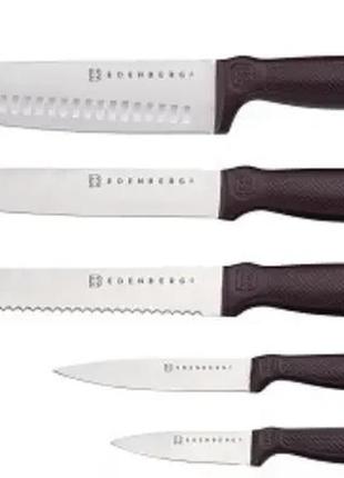 Набор кухонных ножей с подставкой 6 предметов edenberg eb-11022 набор ножей из нержавеющей стали на подставке6 фото