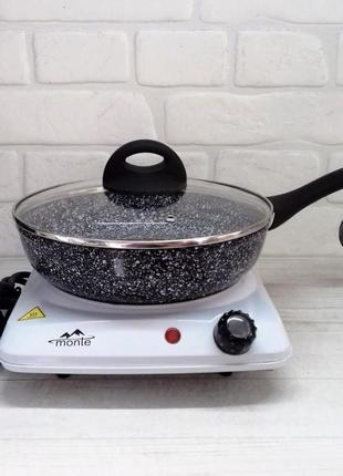 Сковорода з гранітним антипригарним покриттям 26см edenberg eb-3439 сковорода для індукційної плити з кришкою