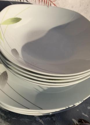 Обеденный набор посуды фарфор 18 предметов edenberg eb-501 набор квадратных тарелок 6 персон5 фото