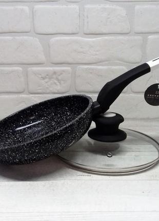 Сковорода з гранітним антипригарним покриттям 20см edenberg eb-4132 сковорода для індукційної плити з кришкою4 фото