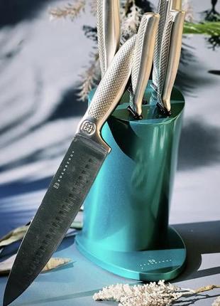 Набір кухонних ножів із підставкою 6 предметів edenberg eb-11021 набір ножів із неіржавкої сталі на підставці