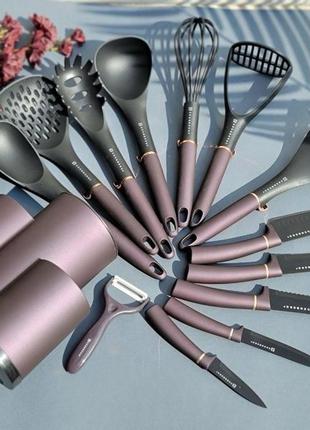 Набір кухонних ножів із кухонним приладдям 14 предметів edenberg eb-11099 набір ножів із підставкою