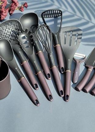 Набір кухонних ножів із кухонним приладдям 14 предметів edenberg eb-11099 набір ножів із підставкою5 фото