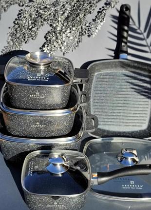 Набор кастрюль казанов с мраморным антипригарным покрытием edenberg eb-3988 набор кухонной посуды 10 предметов9 фото