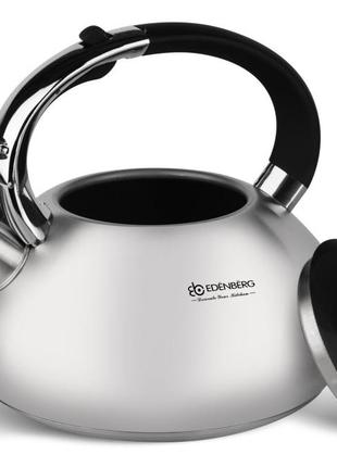 Чайник со свистком 3л из нержавеющей стали edenberg eb-2436 чайник для индукционной плиты чайник газовый3 фото