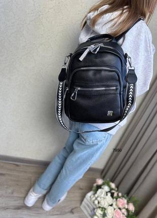 Жіночий шикарний та якісний рюкзак сумка для дівчат з еко шкіри св.лаванда9 фото