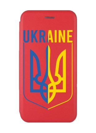 Чехол-книжка с рисунком для samsung galaxy a72 (a725) красный :: тризуб (принт 254)