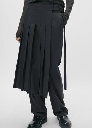 Zara брюки с юбкой плиссе, брюки с юбкой2 фото