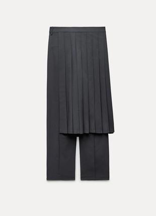 Zara брюки с юбкой плиссе, брюки с юбкой8 фото