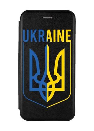Чехол-книжка с рисунком для samsung galaxy a14 5g черный :: тризуб (патриотический принт 254)