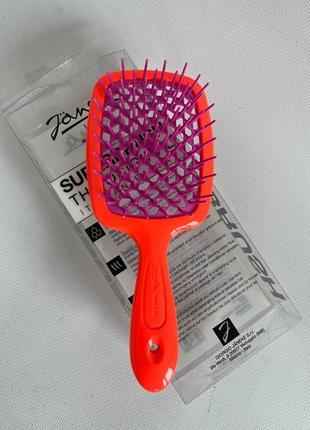 Гребінець для волосся janeke superbrush 1830 the original italian patent корал з фіолетовим