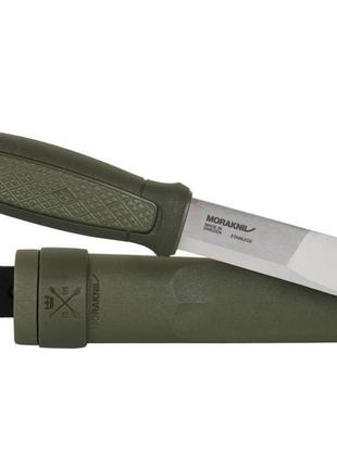 Туристический нож с чехлом morakniv (мора) "kansbol" olive (12634) нержавеющая сталь