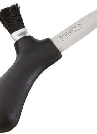 Ніж для грибів із щіткою morakniv "karl-johan mushroom" black (10906) нержавіюча сталь