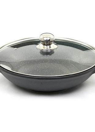 Сковорода wok maestro granite із кришкою 32 см mr-4832