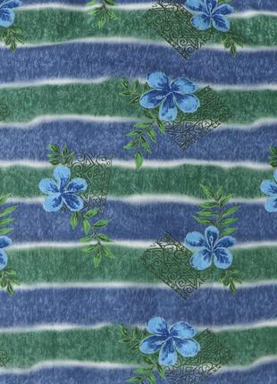 Винтажная гавайская футпринт рубашка с 90х. синяя зеленая море цветы волны. american vintage y2k ретро серф гавайка stussy dickies10 фото