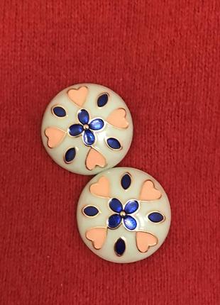 Неймовірні сережки з емаллю вінтаж