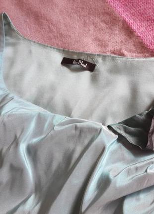 Шовкова брендова оксамитова блуза/шелковая изумрудная блуза топ 100% шелк vera mont5 фото