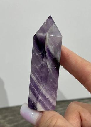 Великий натуральний камінь кристал аметист фіолетовий - сувенір багатогранник "олівець"1 фото