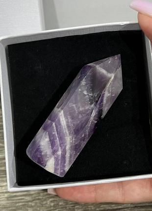 Великий натуральний камінь кристал аметист фіолетовий - сувенір багатогранник "олівець"2 фото