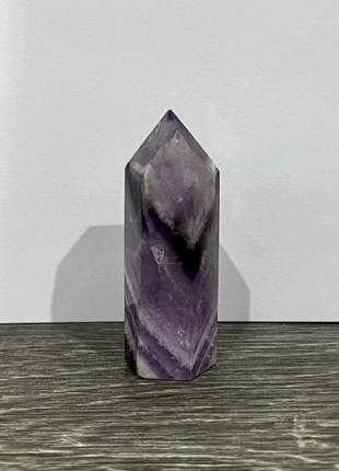 Великий натуральний камінь кристал аметист фіолетовий - сувенір багатогранник "олівець"3 фото
