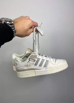 Adidas forum exhibit ‘white grey beige’ кроссовки кожаные3 фото