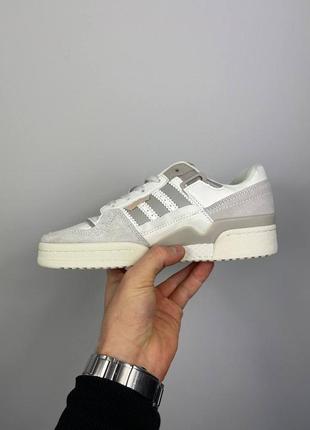 Adidas forum exhibit ‘white grey beige’ кроссовки кожаные5 фото