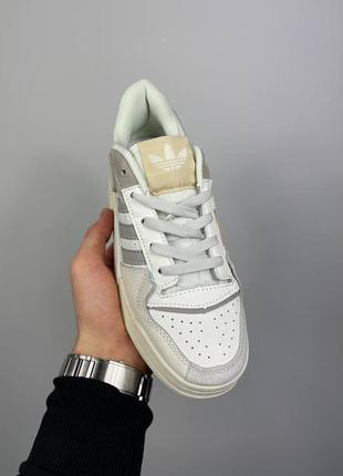 Adidas forum exhibit ‘white grey beige’ кроссовки кожаные9 фото
