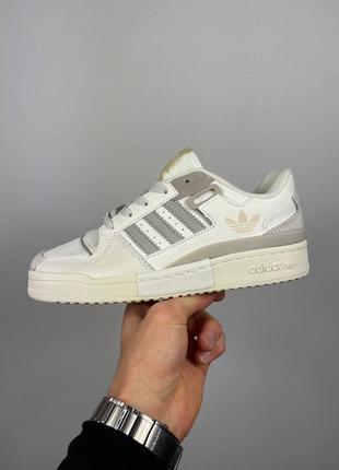 Adidas forum exhibit ‘white grey beige’ кроссовки кожаные2 фото