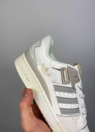 Adidas forum exhibit ‘white grey beige’ кроссовки кожаные8 фото