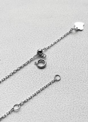 Женская серебряная цепочка колье с подвеской сердце с белым камнем серебро 925 пробы кл2фру/417 до 48 см
