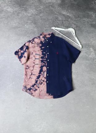 Эксклюзивная кастомная винтажная рубашка polo ralph lauren tie dye. handmade american vintage y2k th ysl fred perry rl sport гавайка