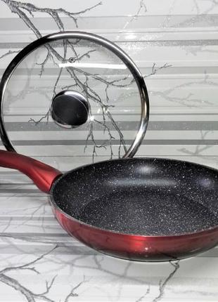 Сковорода с антипригарным мраморным покрытием 28см edenberg eb-3340 сковорода для индукционной плиты с крышкой5 фото