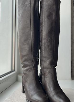 Роскошные высокие кожаные сапоги женские fiani5 фото