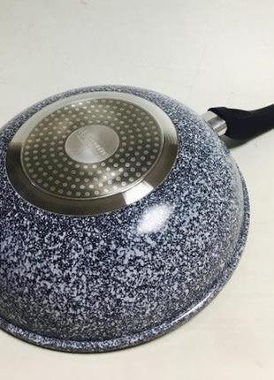 Сковорода wok з гранітним антипригарним покриттям 3.0л 26см edenberg eb-4129 сковорода вок з індукційним дном8 фото