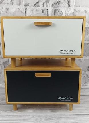 Хлібниця з дерева з кришкою на стіл 36x26x23 см. edenberg eb-124 хлібниця дерев'яна з відкидною кришкою