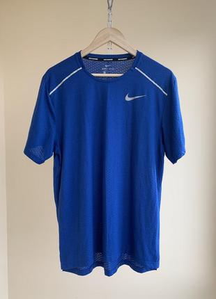 Спортивна бігова сітчата футболка nike running breathe rise 365 dri-fit t-shirt sportswear pro біг спорт l