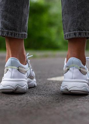 Женские кроссовки adidas ozvego white\grey5 фото