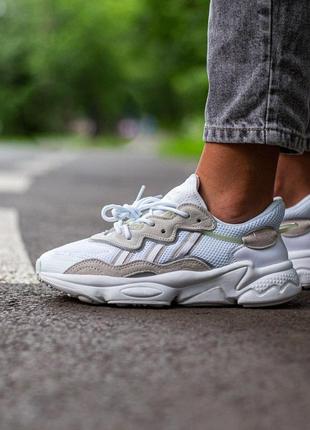 Женские кроссовки adidas ozvego white\grey2 фото