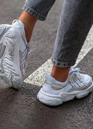 Женские кроссовки adidas ozvego white\grey6 фото