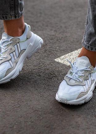 Женские кроссовки adidas ozvego white\grey4 фото