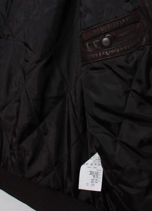 Мужская куртка кожаная бомбер armani jeans6 фото